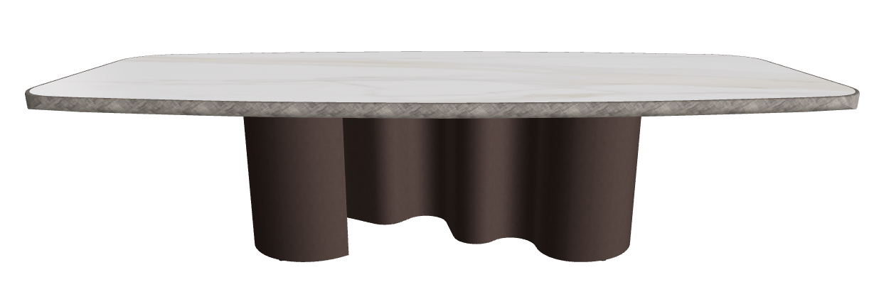 300x128x75h Barrel Shaped_Matt Golden Calacatta_Bronze Embossed_Brushed Grey