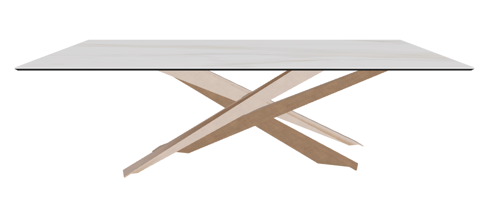 240x120x74.5h Rectangle Shaped_Matt Golden Calacatta_Brushed Bronze