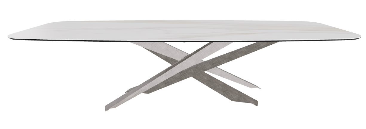 300x120x74.5h Barrel Shaped_Matt Golden Calacatta_Brushed Grey