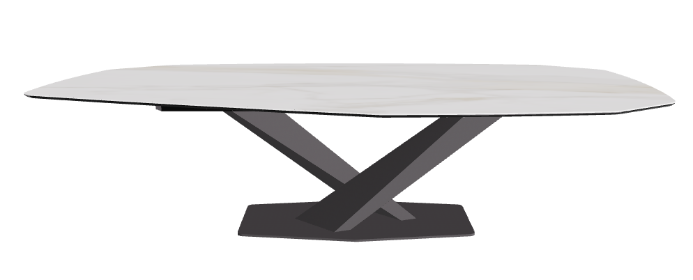 Cattelan Italia Stratos Keramik Biscuit & Polygon Shaped Dining Table