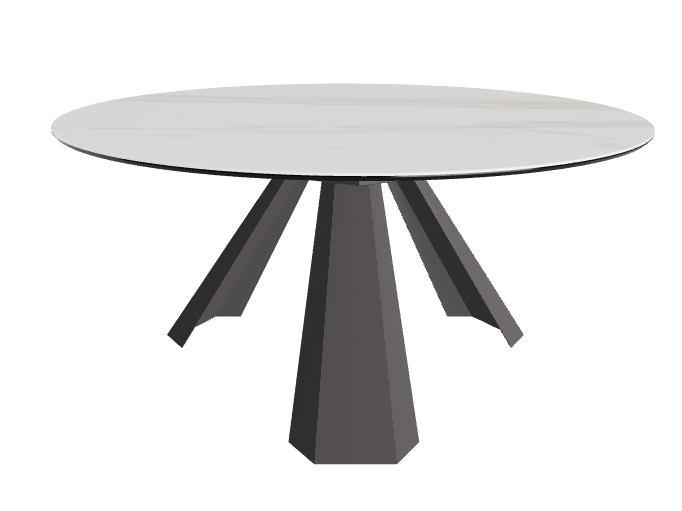 Diameter 158 x Height 73 cm_Matt Golden Calacatta_Graphite Embossed