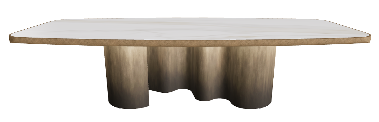 300x128x75h Barrel Shaped_Matt Golden Calacatta_Oxy Brass_Brushed Bronze