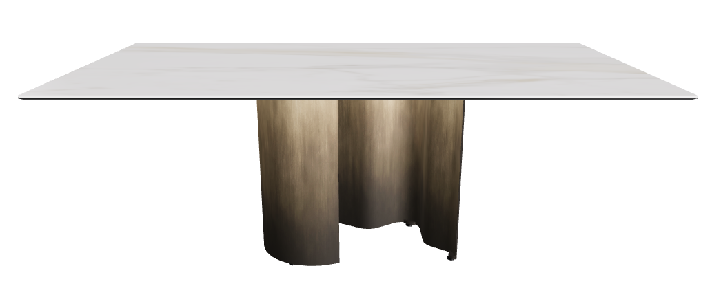 200x106x74h Rectangle Shaped_Matt Golden Calacatta_Oxy Brass