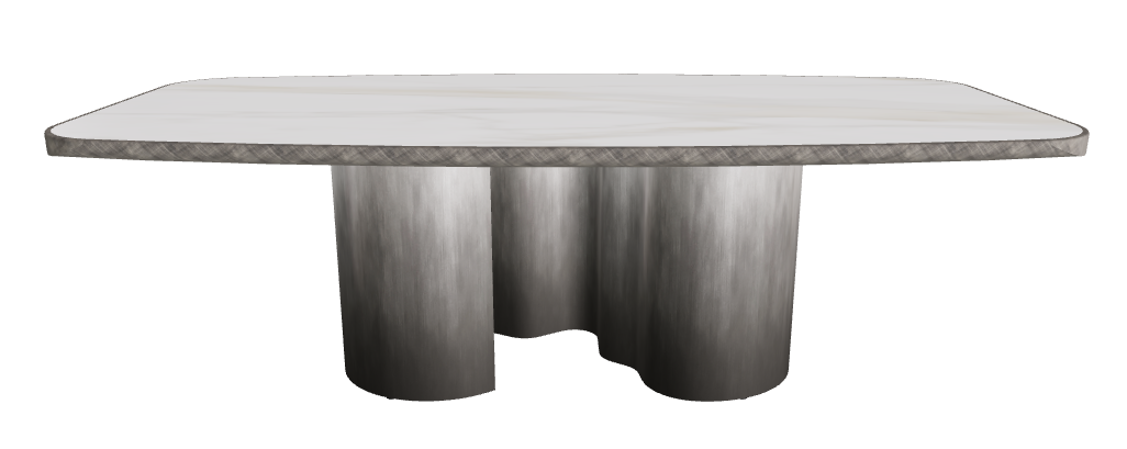 240x120x75h Barrel Shaped_Matt Golden Calacatta_Oxy Grey_Brushed Grey
