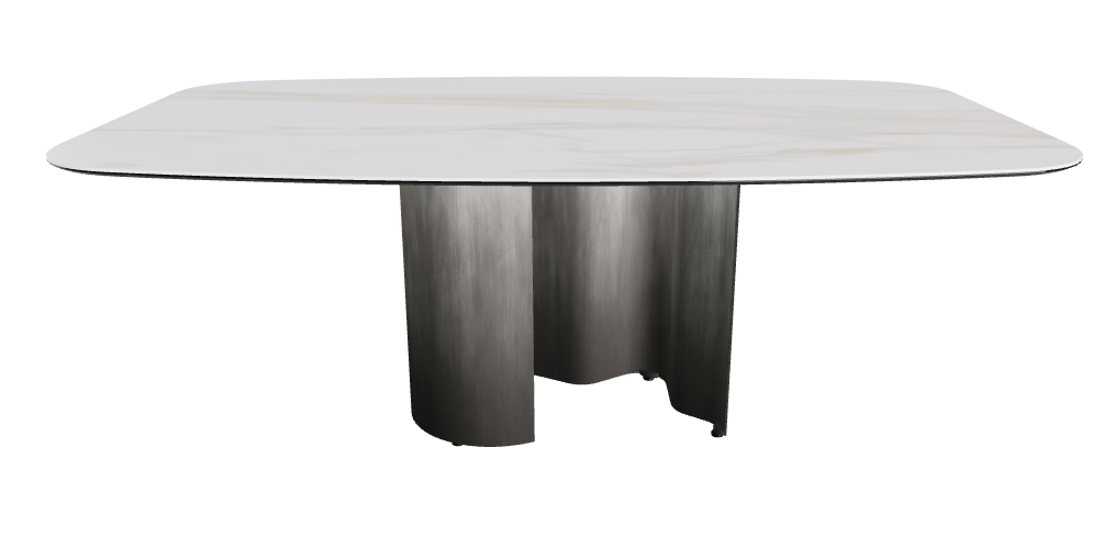 200x120x74h Barrel Shaped_Matt Golden Calacatta_Oxy Grey