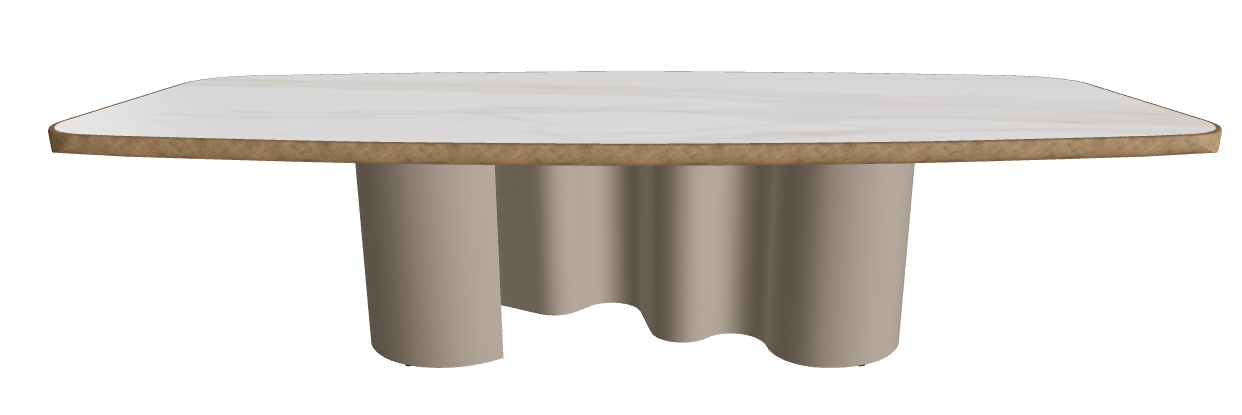 300x128x75h Barrel Shaped_Matt Golden Calacatta_Titanium Embossed_Brushed Bronze