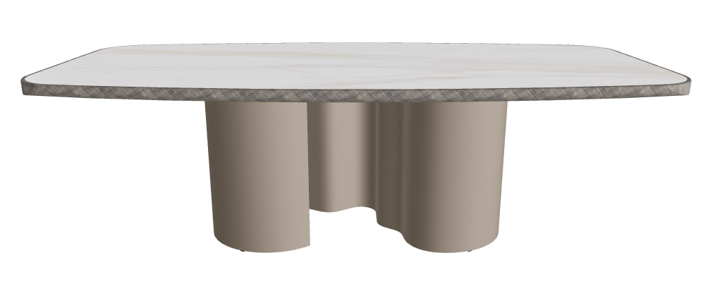 240x120x75h Barrel Shaped_Matt Golden Calacatta_Titanium Embossed_Brushed Grey