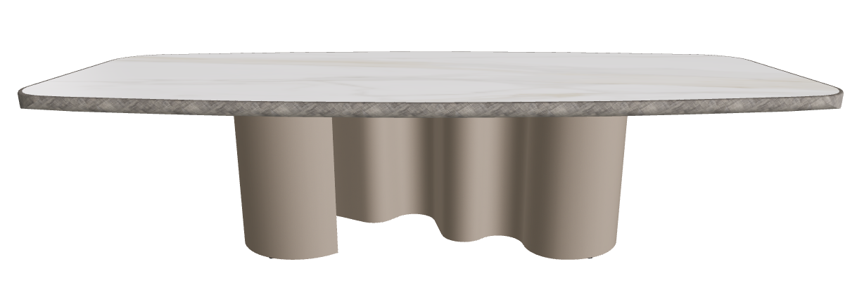 300x128x75h Barrel Shaped_Matt Golden Calacatta_Titanium Embossed_Brushed Grey