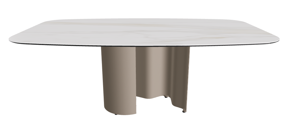 200x120x74h Barrel Shaped_Matt Golden Calacatta_Titanium Embossed