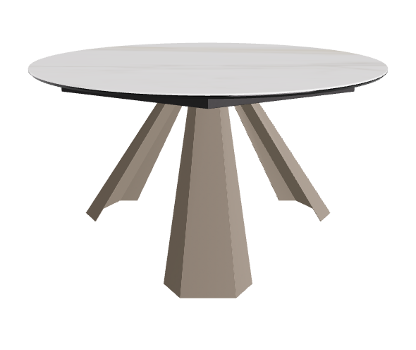 Diameter 140 x Height 73 cm_Matt Golden Calacatta_Titanium Embossed