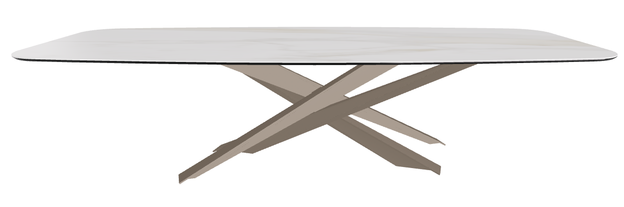 300x120x74.5h Barrel Shaped_Matt Golden Calacatta_Titanium Embossed