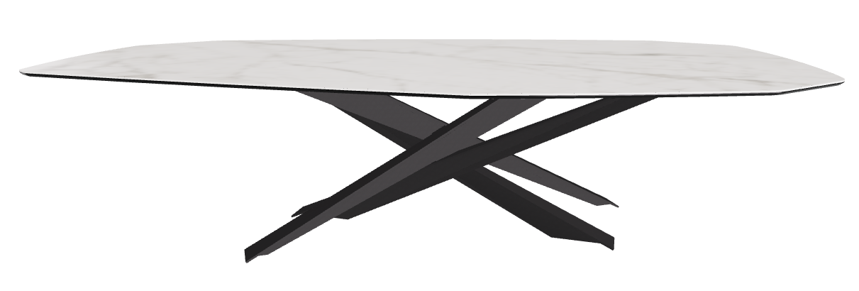 300x130x74.5h Polygon Shaped_Matt Invisible_Black Embossed