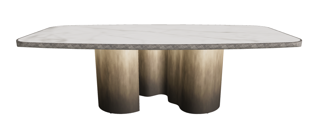 240x120x75h Barrel Shaped_Matt Invisible_Oxy Brass_Brushed Grey
