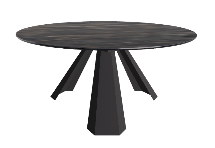 Diameter 158 x Height 73 cm_Matt Portoro_Black Embossed