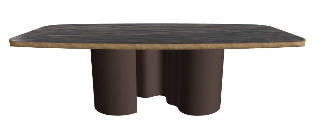 240x120x75h Barrel Shaped_Matt Portoro_Bronze Embossed_Brushed Bronze