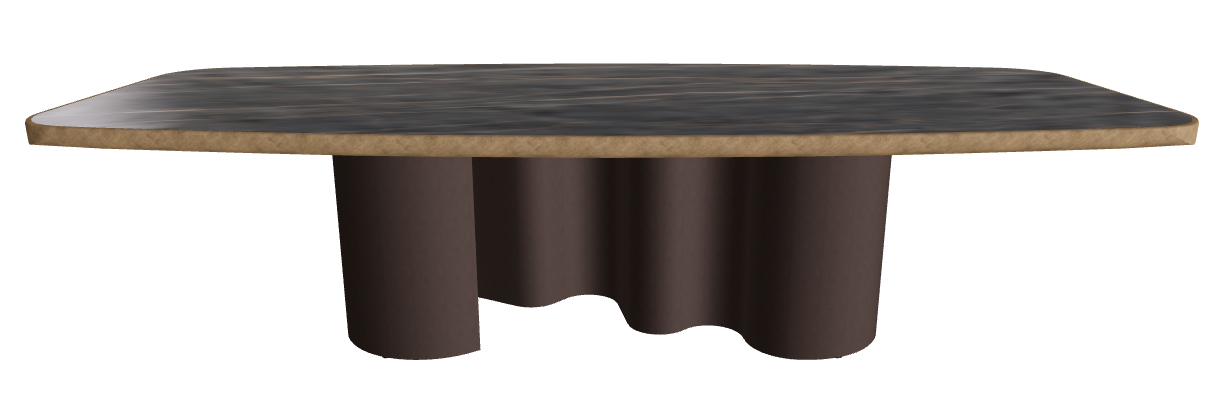 300x128x75h Barrel Shaped_Matt Portoro_Bronze Embossed_Brushed Bronze