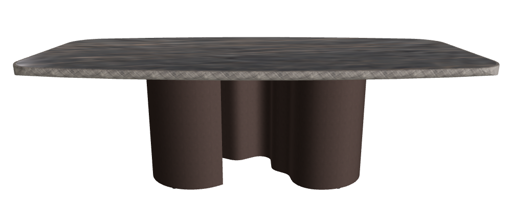 240x120x75h Barrel Shaped_Matt Portoro_Bronze Embossed_Brushed Grey