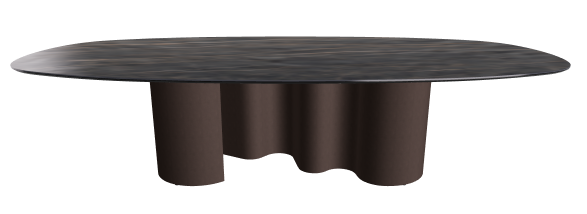 300x150x74h Biscuit Shaped_Matt Portoro_Bronze Embossed