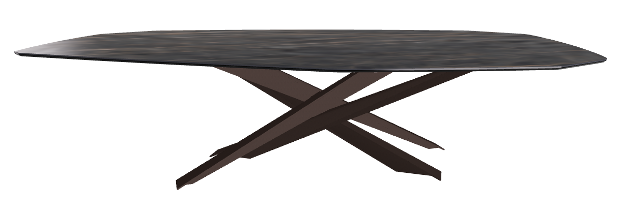 300x130x74.5h Polygon Shaped_Matt Portoro_Bronze Embossed