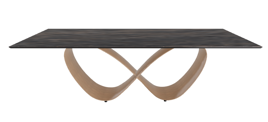 240x120x74h Rectangle Shaped_Matt Portoro_Brushed Bronze