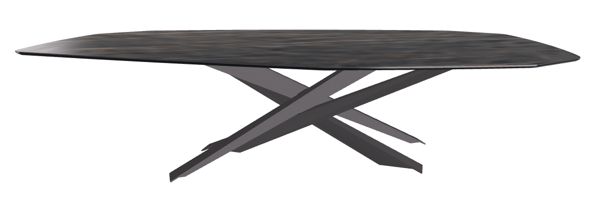 300x130x74.5h Polygon Shaped_Matt Portoro_Graphite Embossed