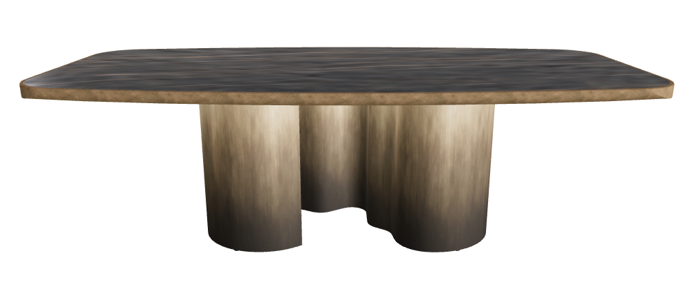 240x120x75h Barrel Shaped_Matt Portoro_Oxy Brass_Brushed Bronze
