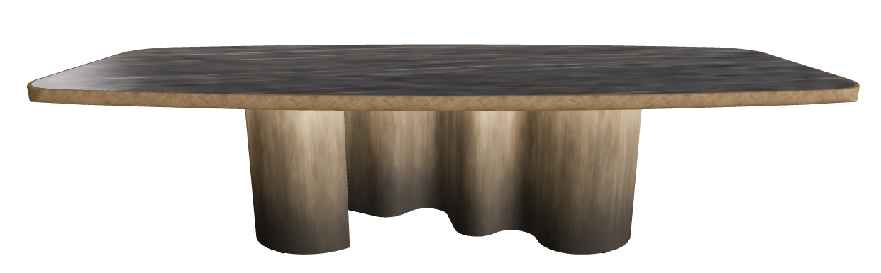 300x128x75h Barrel Shaped_Matt Portoro_Oxy Brass_Brushed Bronze
