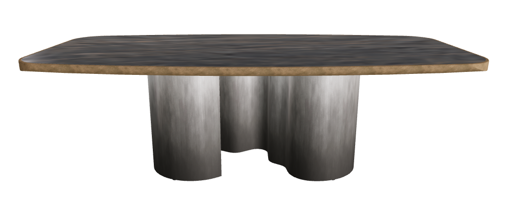 240x120x75h Barrel Shaped_Matt Portoro_Oxy Grey_Brushed Bronze
