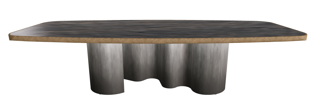 300x128x75h Barrel Shaped_Matt Portoro_Oxy Grey_Brushed Bronze