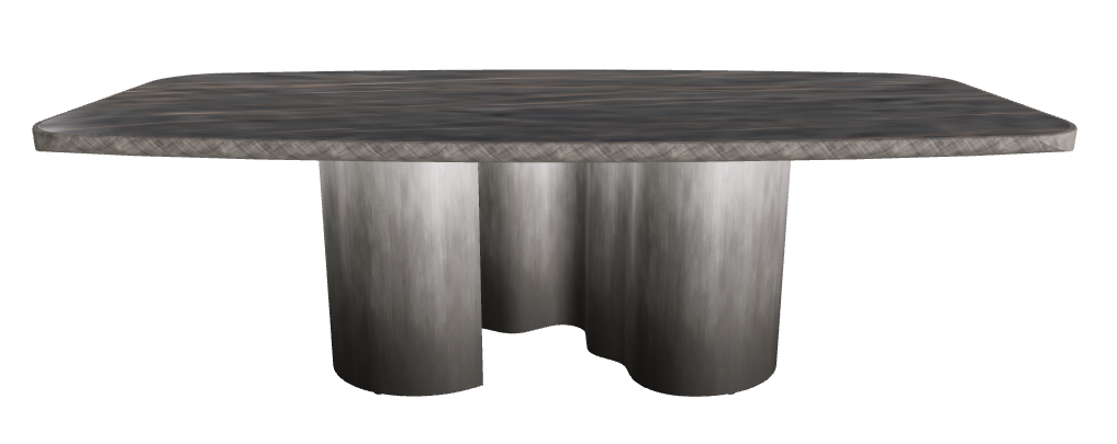 240x120x75h Barrel Shaped_Matt Portoro_Oxy Grey_Brushed Grey