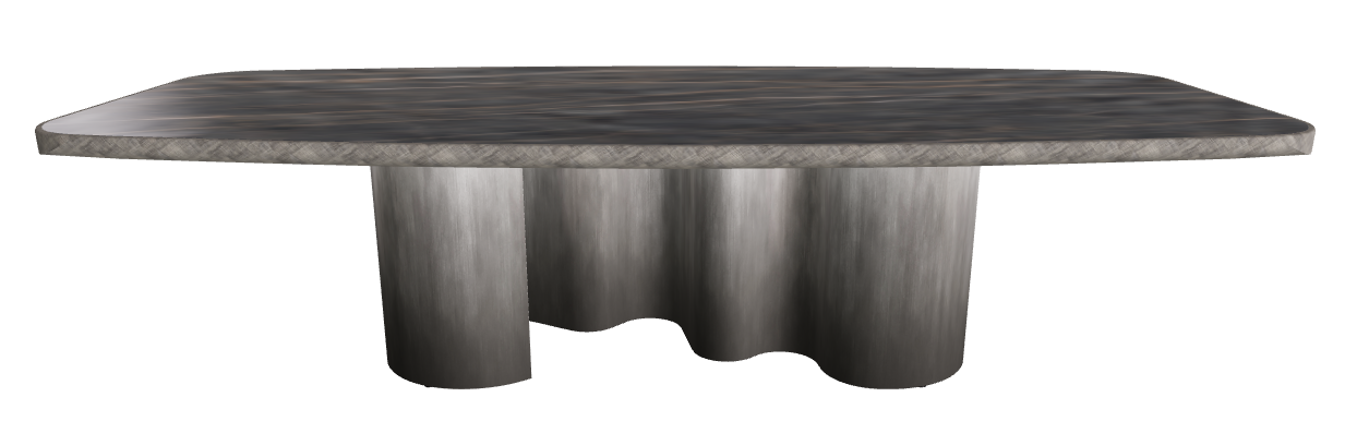 300x128x75h Barrel Shaped_Matt Portoro_Oxy Grey_Brushed Grey