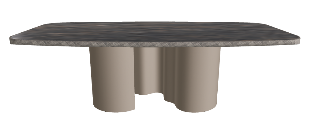 240x120x75h Barrel Shaped_Matt Portoro_Titanium Embossed_Brushed Grey