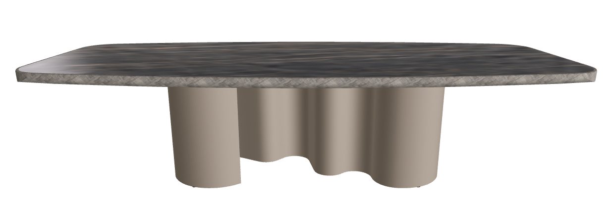 300x128x75h Barrel Shaped_Matt Portoro_Titanium Embossed_Brushed Grey