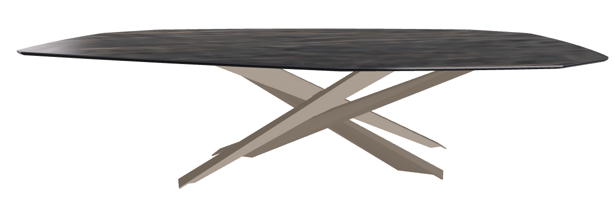 300x130x74.5h Polygon Shaped_Matt Portoro_Titanium Embossed