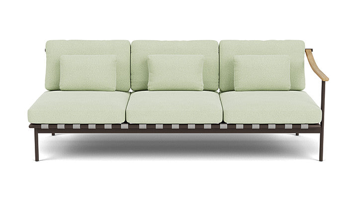 Barlow Tyrie Around Deep Seating Triple Lounge Sofa with Teak Right Arm