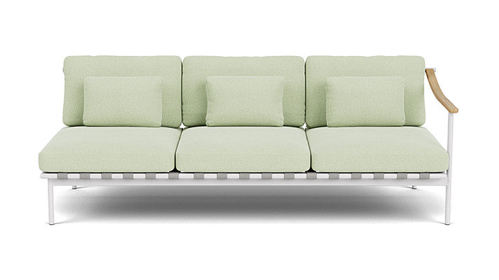 Barlow Tyrie Around Deep Seating Triple Lounge Sofa with Teak Right Arm