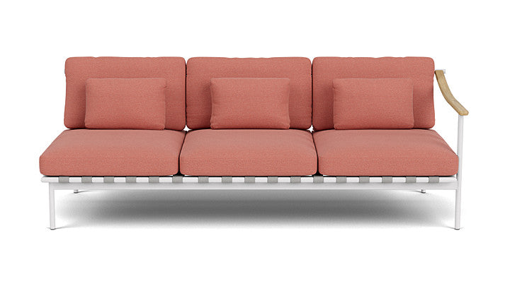 Barlow Tyrie Around Deep Seating Triple Lounge Sofa with Teak Right Arm