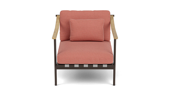 Barlow Tyrie Around Deep Seating Single Lounge Chair with Teak Arms