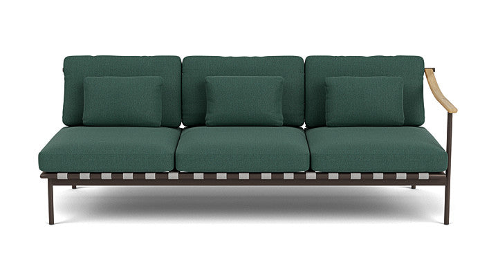 Barlow Tyrie Around Deep Seating Triple Lounge Sofa with Teak Right Arm