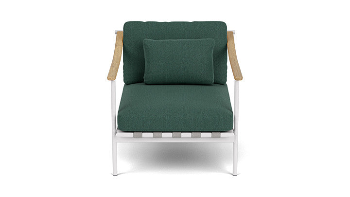 Barlow Tyrie Around Deep Seating Single Lounge Chair with Teak Arms