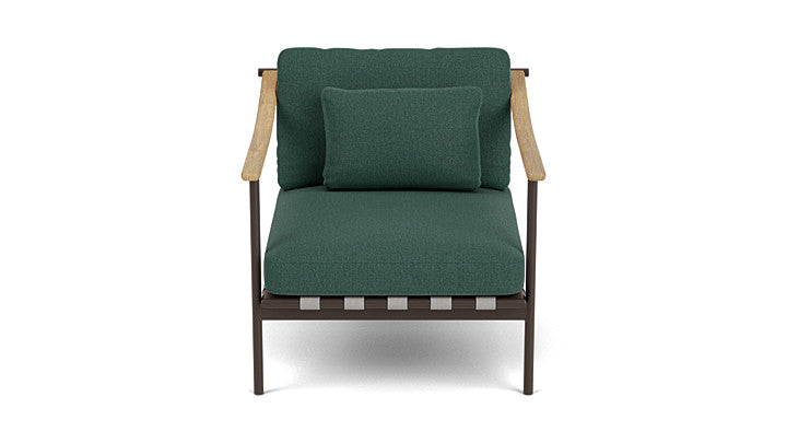 Barlow Tyrie Around Deep Seating Single Lounge Chair with Teak Arms