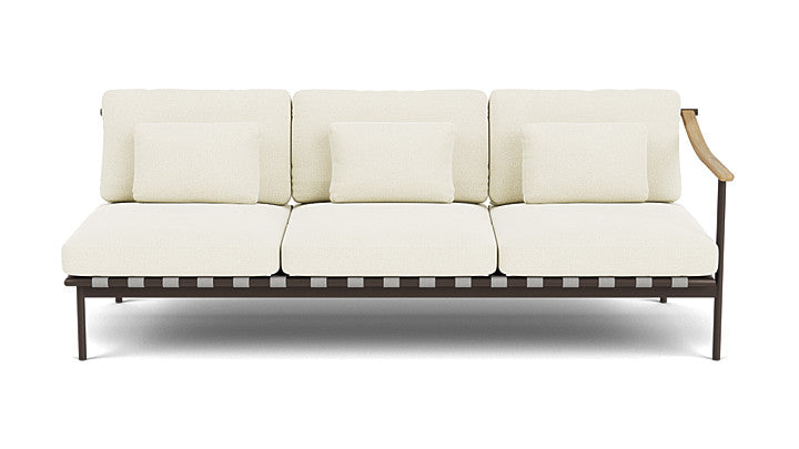 Barlow Tyrie Around Deep Seating Triple Lounge Sofa with Teak Right Arm
