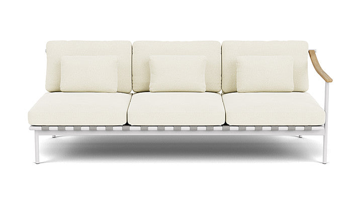 Barlow Tyrie Around Deep Seating Triple Lounge Sofa with Teak Right Arm