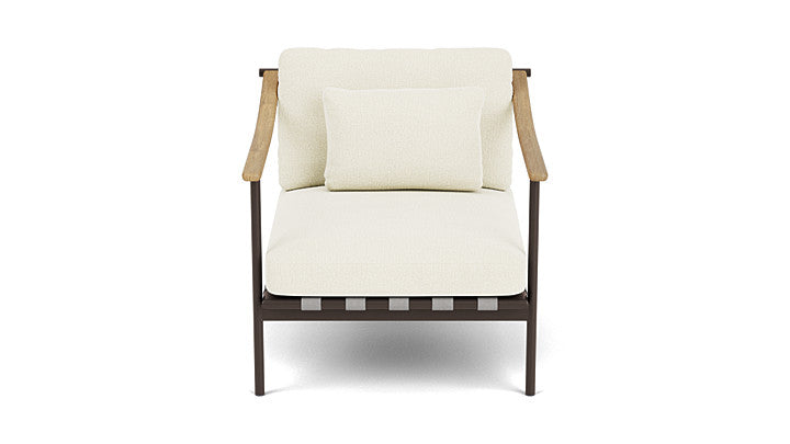Barlow Tyrie Around Deep Seating Single Lounge Chair with Teak Arms