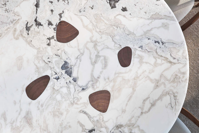 Porada Oswood Round & Rectangular Shaped Marble Dining Table