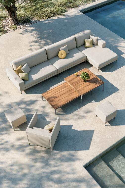 Manutti Zendo Sense Small Rectangular Coffee Table with 96 cm Width, 46 cm Depth & 15 cm Height