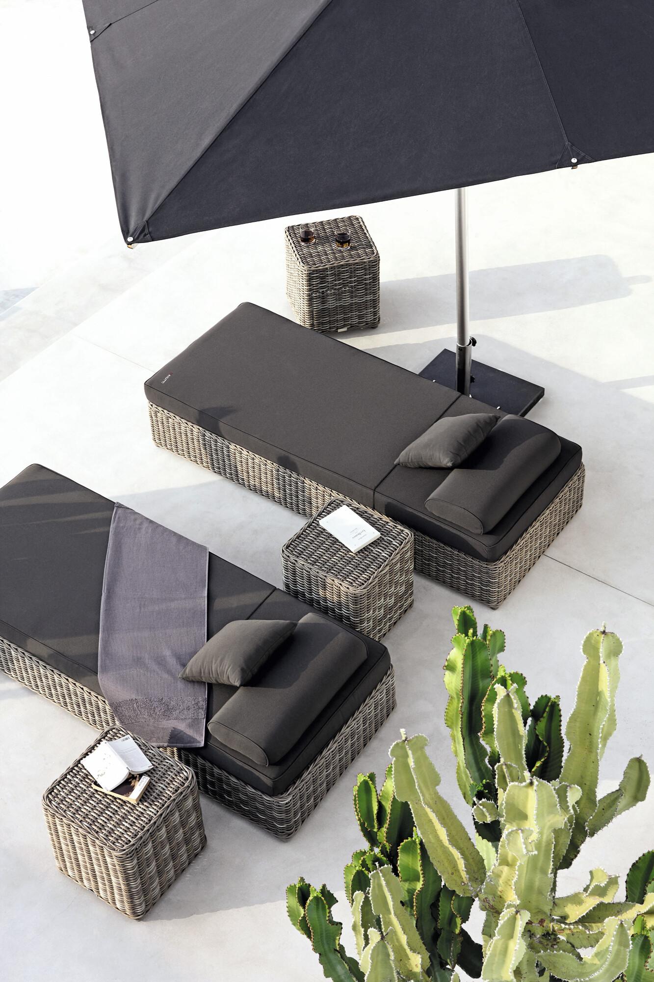 Manutti San Diego Large Footstool With Glass Top