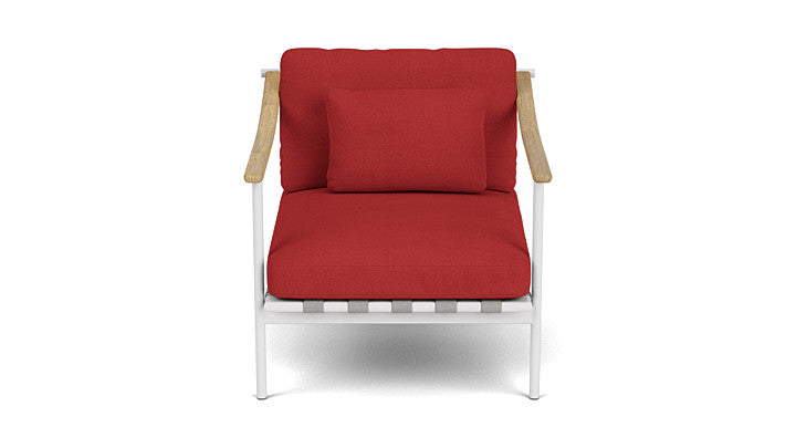 Barlow Tyrie Around Deep Seating Single Lounge Chair with Teak Arms