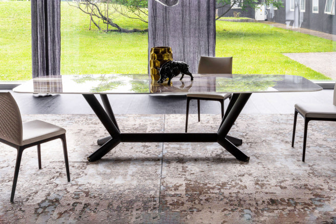 Cattelan Italia Planer Crystalart Rectangular & Barrel-Shaped Dining Table