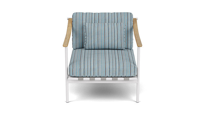 Barlow Tyrie Around Deep Seating Single Lounge Chair with Teak Arms